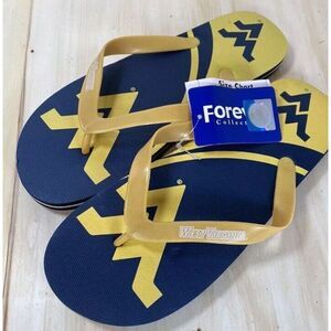West Virginia Mountaineers NCAA College Flip Flops New Size Medium Unisex